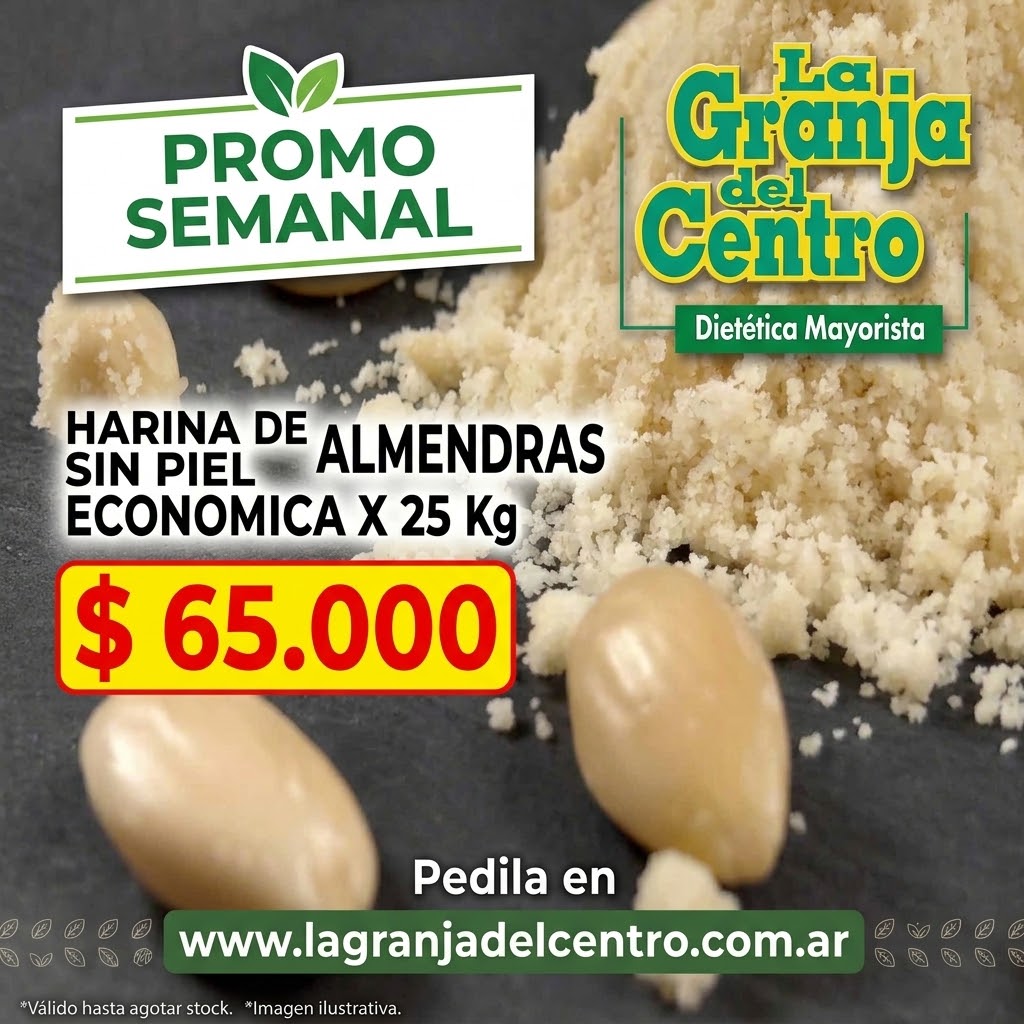 Ofertas y Promociones HARINA DE ALMENDRAS SIN PIEL ECONOMICA X 25 KG promo semanal